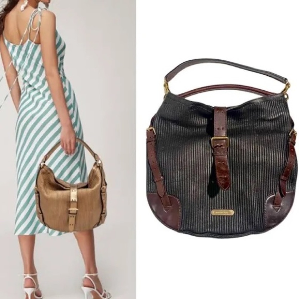 Burberry Bags | Burberry Brown Quilted Leather Hobo Ribbed Big Buckle